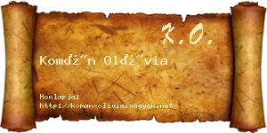 Komán Olívia névjegykártya